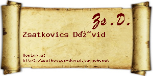 Zsatkovics Dávid névjegykártya
