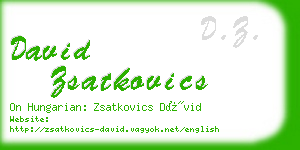 david zsatkovics business card